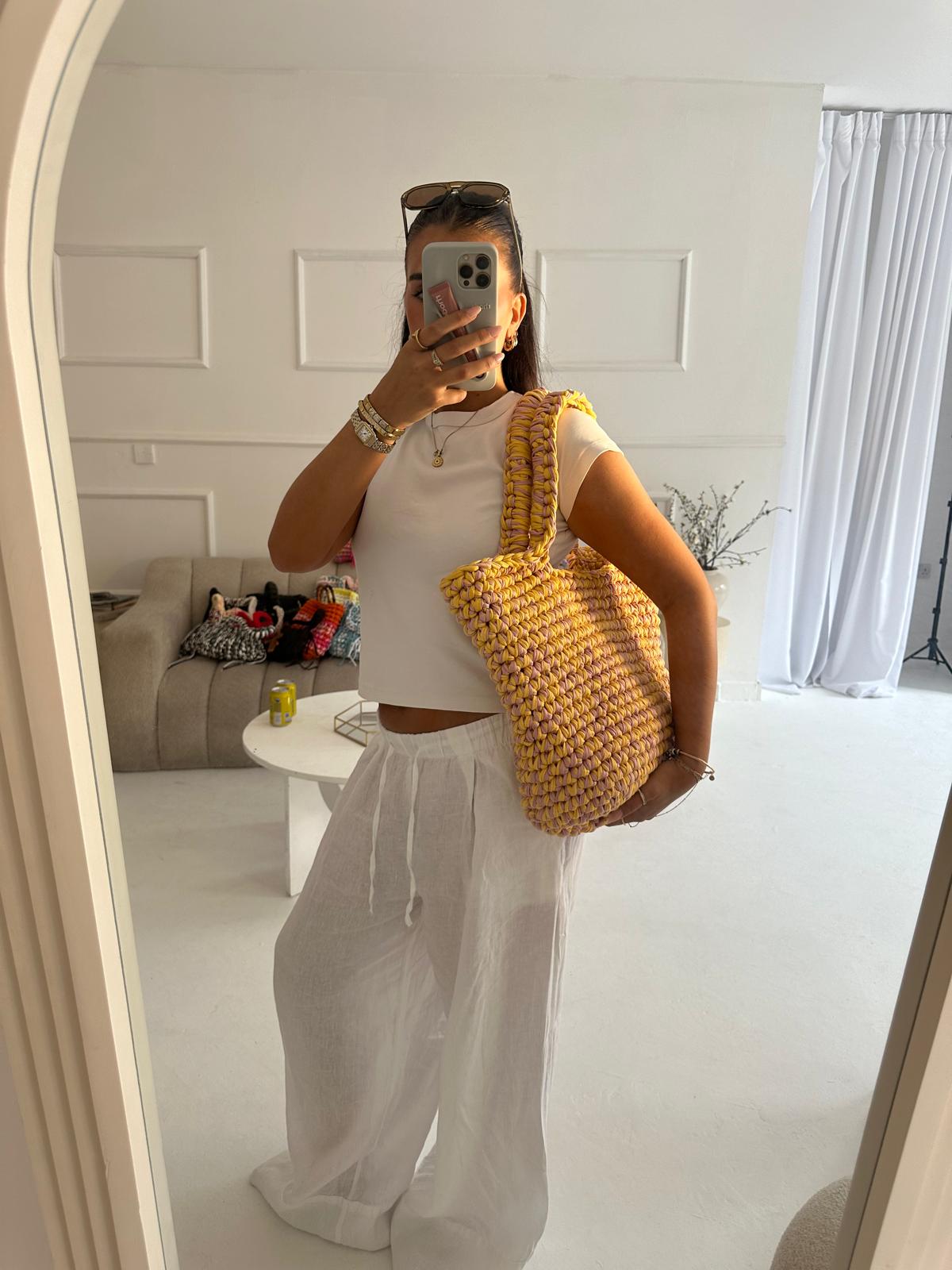 OG beach bag - Yellow and Pink