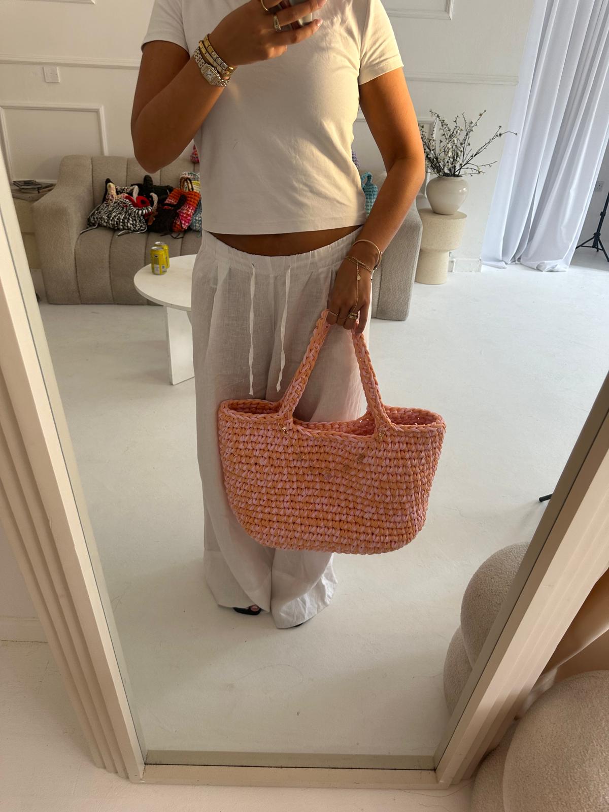 OG beach bag - Orange and Pink with Charms