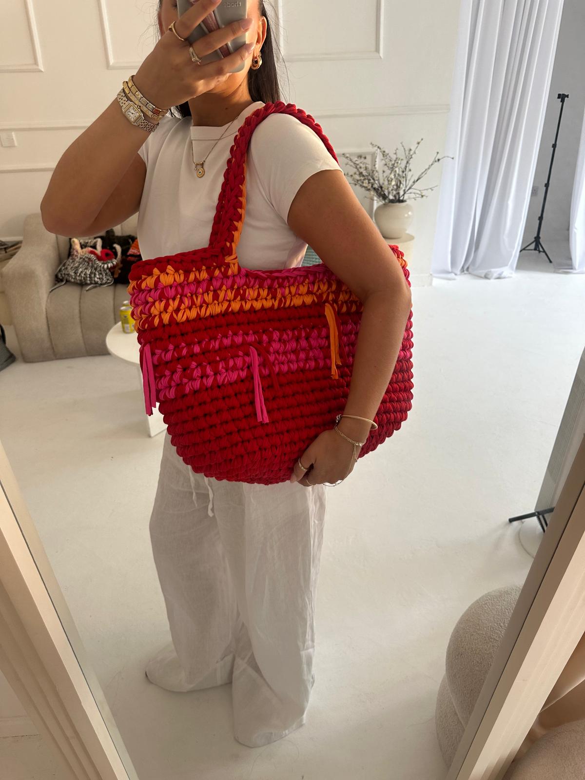 OG beach bag - Red, Orange and Pink