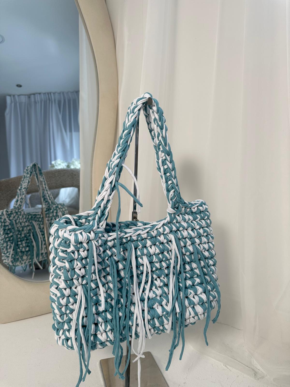 OG Small Tote - Blue and White