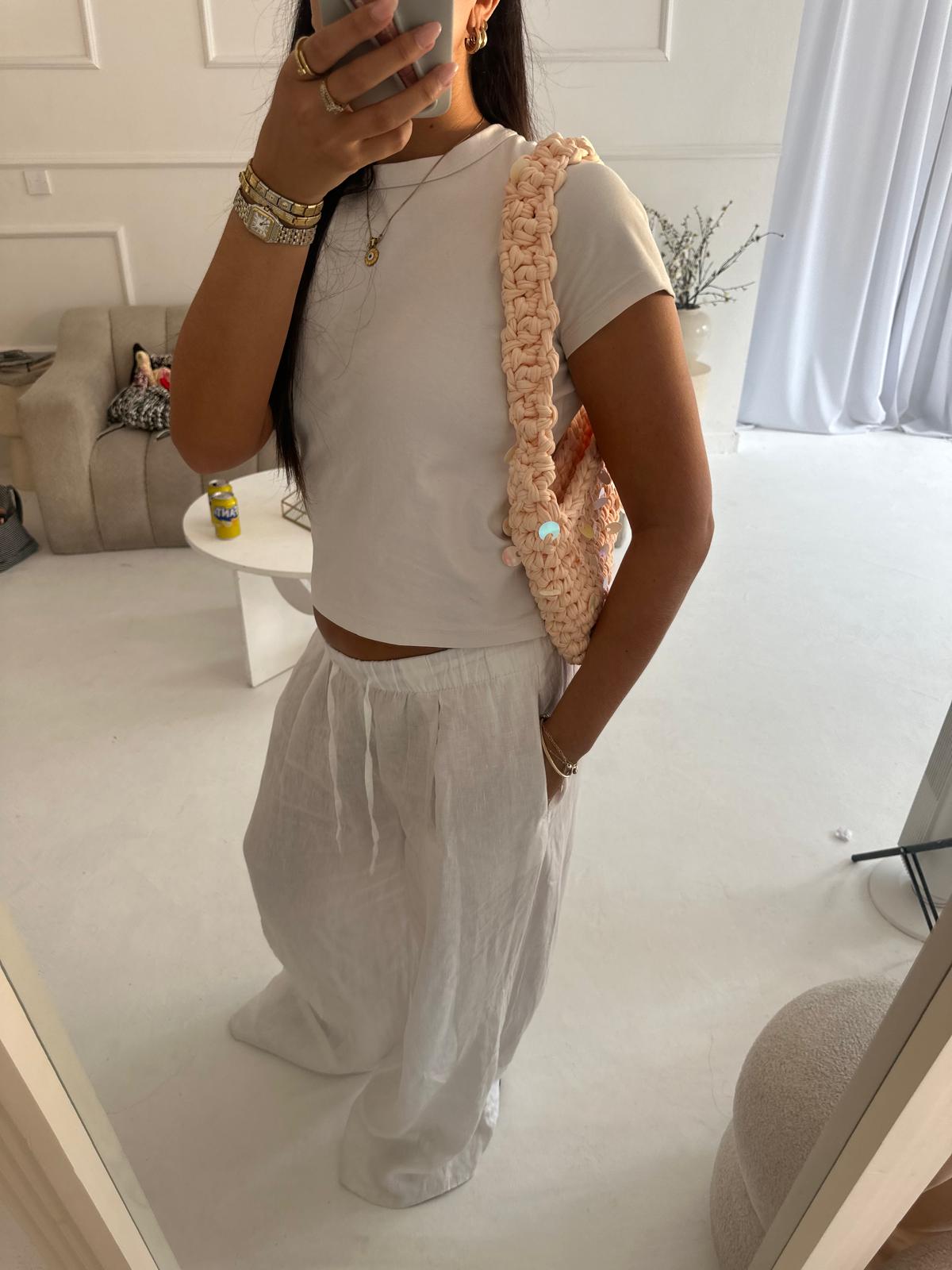 OG Shoulder Bag - Peach with sequins