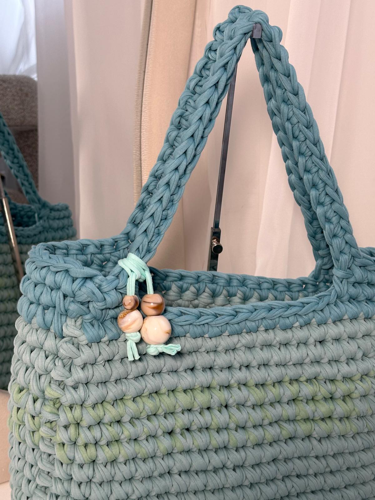 OG beach bag - Blue with beads