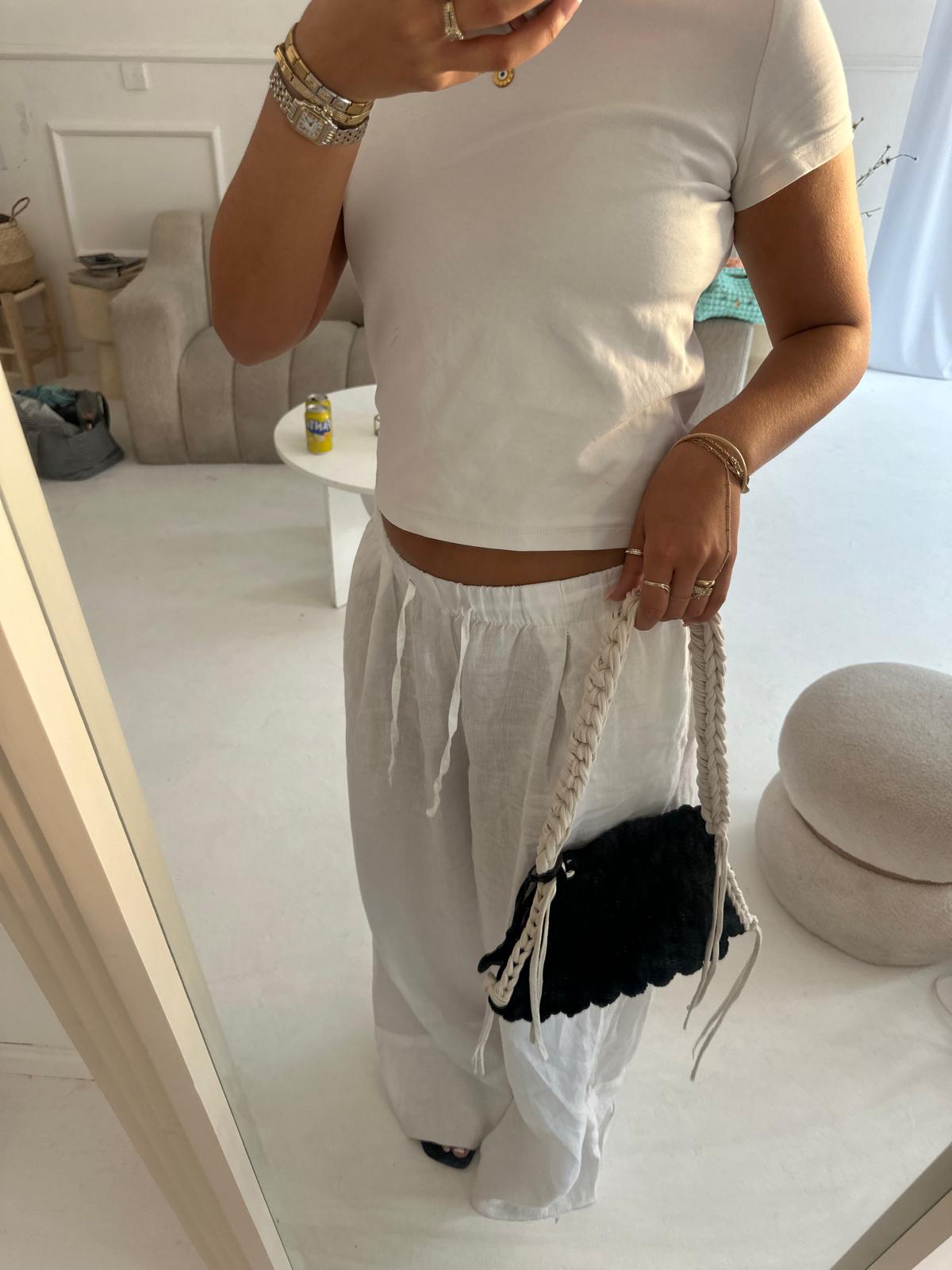 Medium Girly Tote - Black and Cream