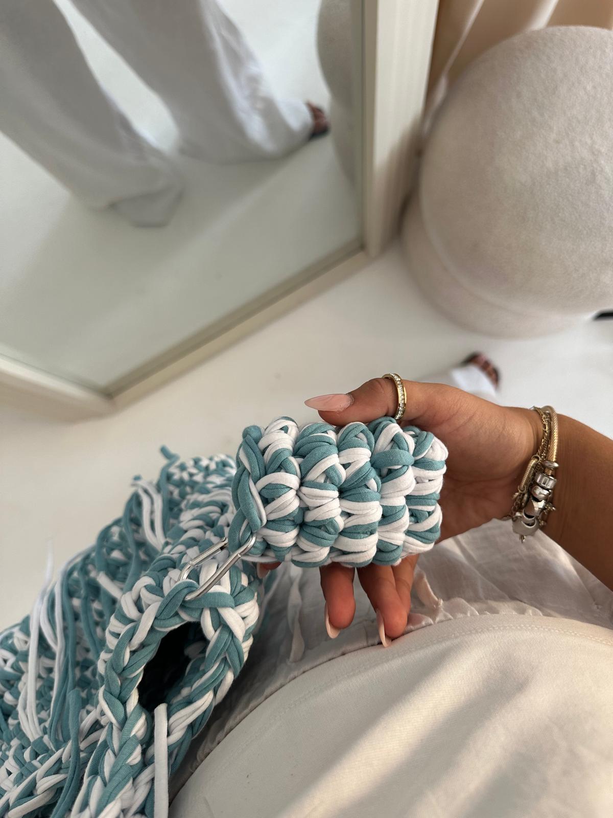 OG Small Tote - Blue and White
