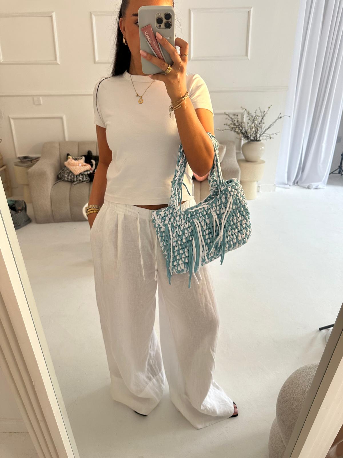 OG Small Tote - Blue and White