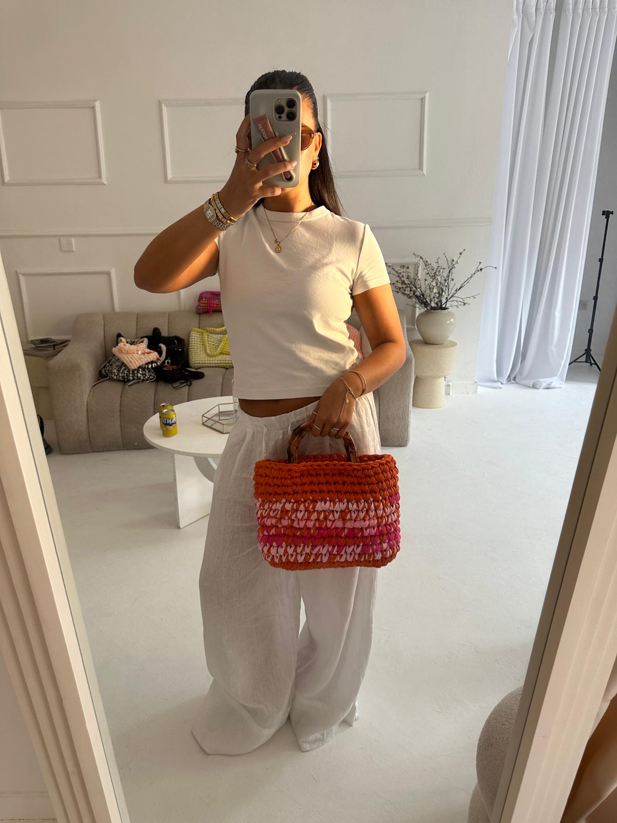OG Bamboo Tote - Orange and Pink