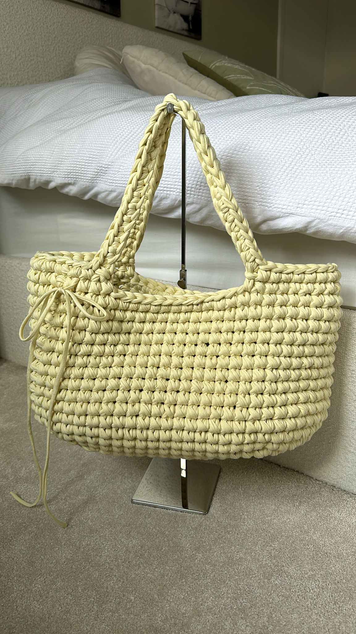 OG Beach Bag with Beads - Butter Yellow