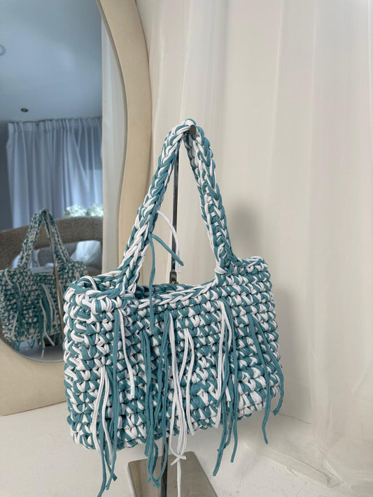 OG Small Tote - Blue and White