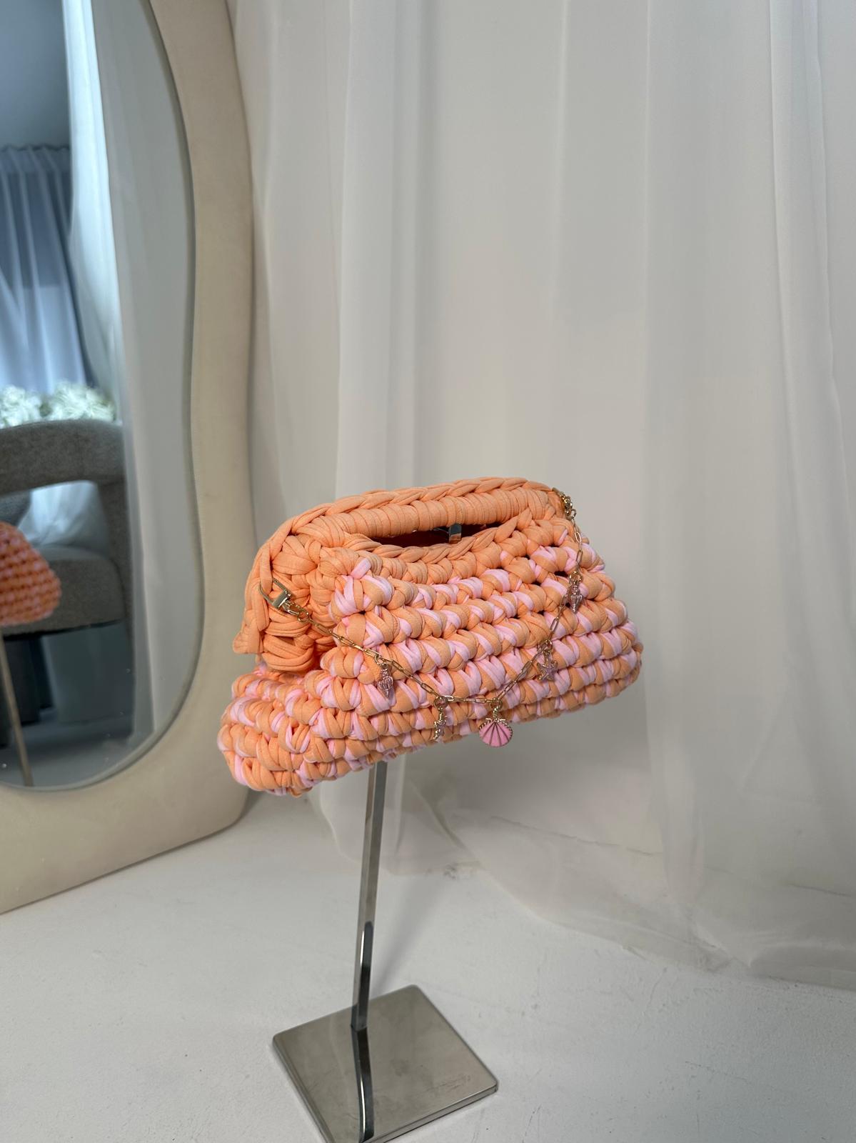 OG Clutch - Orange and Pink with Charms