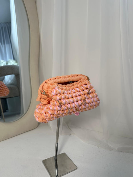 OG Clutch - Orange and Pink with Charms