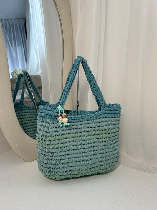 OG beach bag - Blue with beads