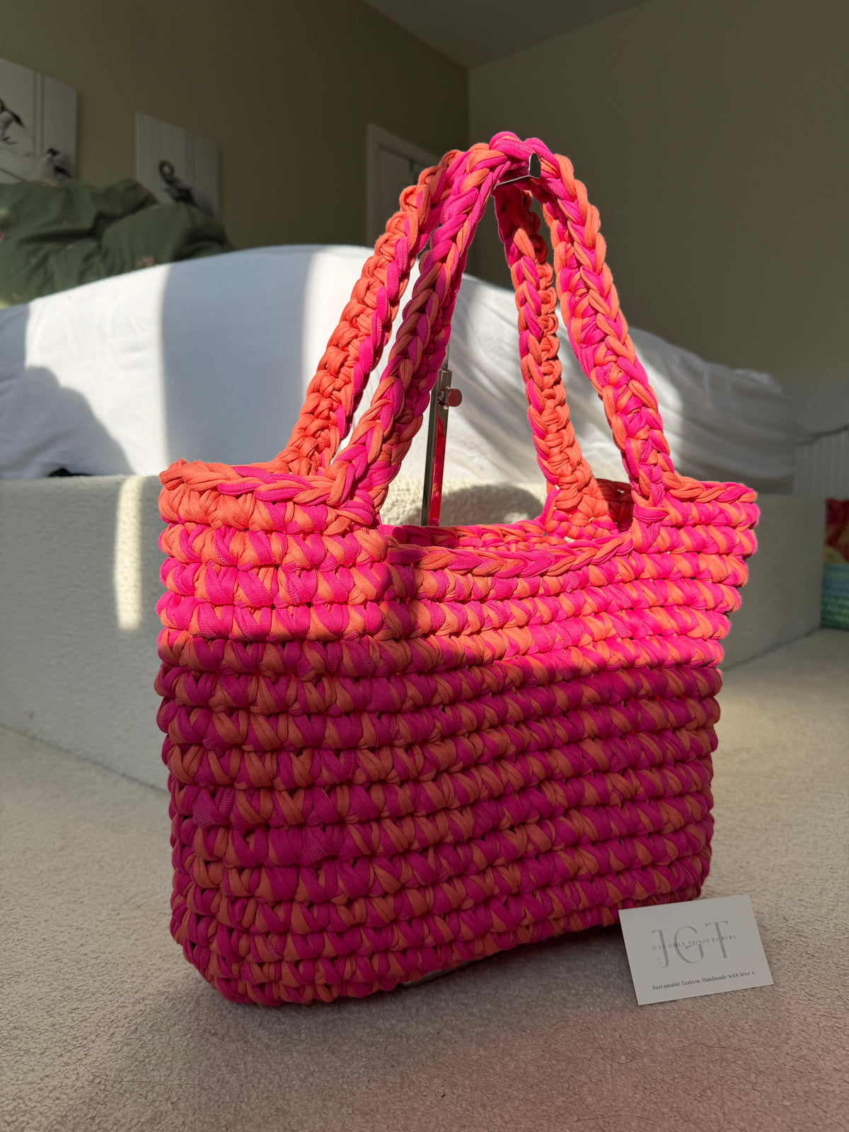 OG medium beach bag - Pink & Orange