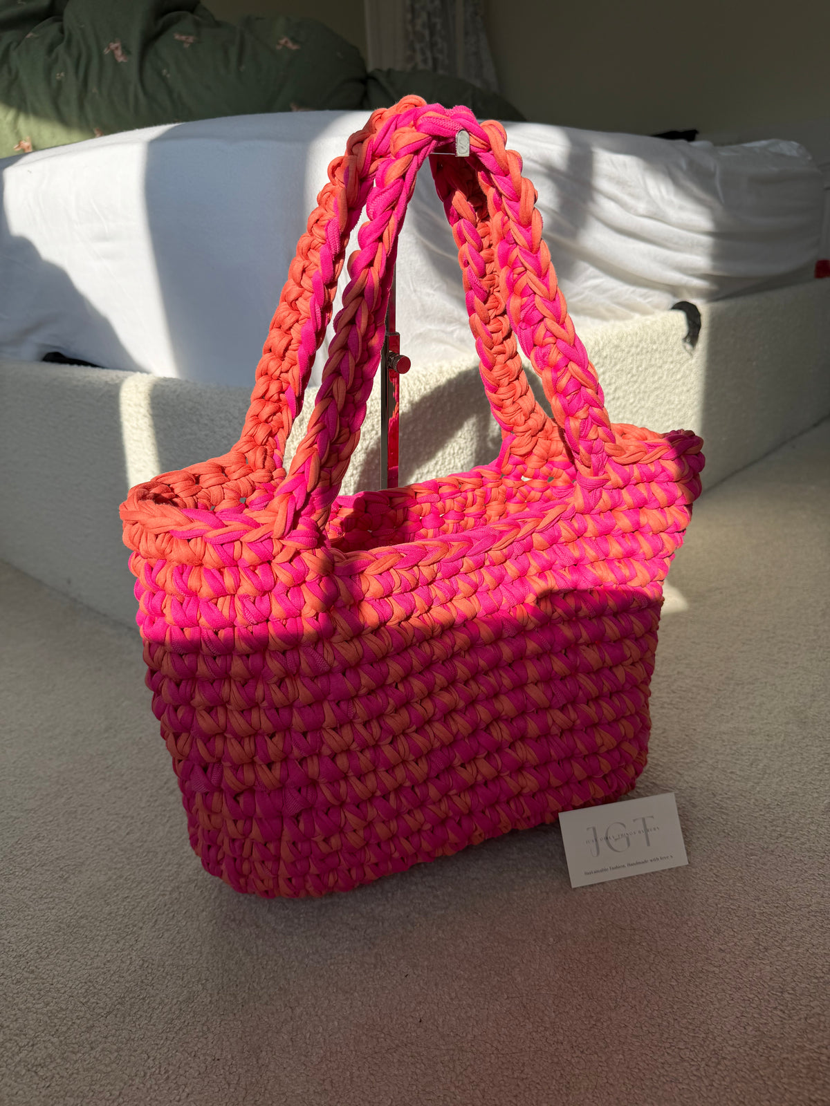 OG medium beach bag - Pink & Orange