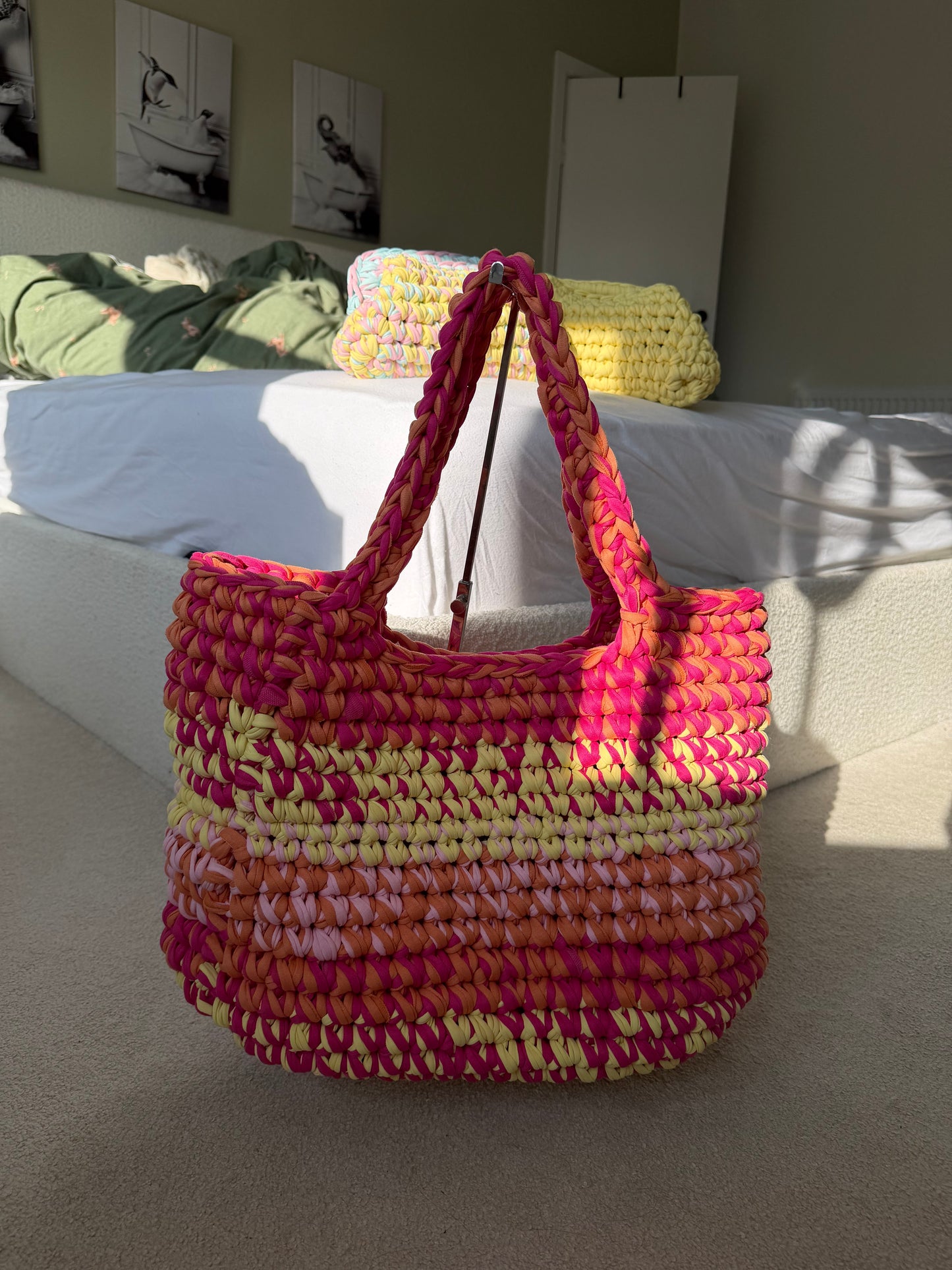 OG Beach Bag - Pink & Lemon