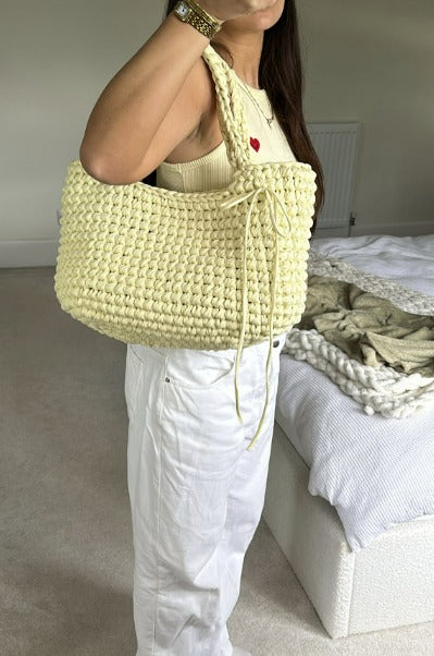 OG Beach Bag with Beads - Butter Yellow