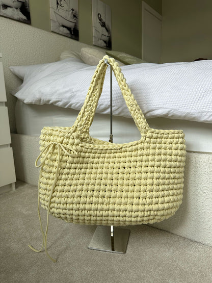 OG Beach Bag with Beads - Butter Yellow